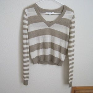 Forever 21 Striped V Neck Sweater - Size Small